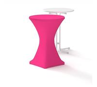 Lot de 2 housses extensibles de qualité supérieure pour table debout - 80 cm - Rose - Qualité hôtelière - 210 g/m² - Avec label Öko-Tex - Renfort au niveau des pieds - Pour tables de diamètre 80 cm à