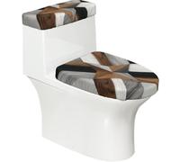 Lot de 2 housses extensibles pour abattant de WC et réservoir de toilette avec fond élastique, doux, motif géométrique bohème, étoile aztèque occidentale, pour salle de bain, décoration d'intérieur