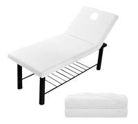 Lot de 2 housses pour table de massage : housse élastique pour table de massage - Housse universelle pour table de massage - Pour salon de beauté - SPA - Tatouage hôtels - 75 x 190 x 10 cm