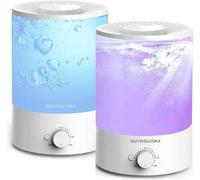 Lot de 2 humidificateurs à vapeur froide de 35 litres avec grande ouverture, recharge par le haut, pour la chambre de bébé, la chambre d'enfant, la maison et le bureau – nébuliseurs à ultrasons ultra-