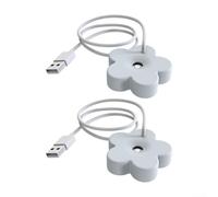 Lot de 2 humidificateurs portables pour mini humidificateurs USB avec arrêt automatique 8H et silencieux pour nano-brume pour chambre à coucher, bureau, bureau (blanc)