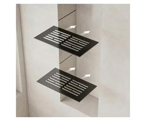 Lot de 2 inserts flottants pour étagère de niche, cloison d'alcôve intégrée avec support en L, pour douche, salle de bain, appartement, sauna, hôtel