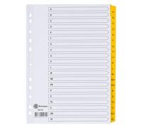 Lot de 2 - Intercalaire A4 carte bristol blanche Bruneau 20 onglets alphabétiques jaunes - 1 jeu - Intercalaires alphabétiques cartonnés - Bruneau