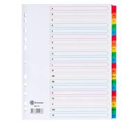 Lot de 2 - Intercalaire A4+ carte bristol blanche Bruneau 20 onglets alphabétiques multicolores - 1 jeu - Intercalaires alphabétiques cartonnés - Bruneau
