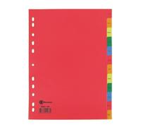 Lot de 2 - Intercalaire A4 polypropylène coloré Bruneau 12 onglets mensuels multicolores - 1 jeu - Intercalaires mensuels plastique - Bruneau