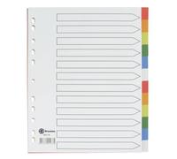 Lot de 2 - Intercalaire A4+ polypropylène coloré Bruneau 12 onglets neutres multicolores - 1 jeu - Intercalaires neutres plastique - Bruneau