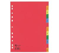 Lot de 2 - Intercalaire A4 polypropylène coloré Bruneau 12 onglets numériques multicolores - 1 jeu - Intercalaires numériques plastique - Bruneau