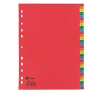 Lot de 2 - Intercalaire A4 polypropylène coloré Bruneau 31 onglets numériques multicolores - 1 jeu - Intercalaires numériques plastique - Bruneau