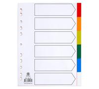 Lot de 2 - Intercalaire A4 polypropylène coloré Bruneau 6 onglets neutres multicolores - 1 jeu - Intercalaires neutres plastique - Bruneau