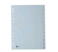 Lot de 2 - Intercalaire A4+ polypropylène gris Bruneau 12 onglets numériques gris - 1 jeu - Intercalaires numériques plastique - Bruneau