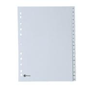 Lot de 2 - Intercalaire A4+ polypropylène gris Bruneau 20 onglets alphabétiques gris - 1 jeu - Intercalaires alphabétiques plastique - Bruneau