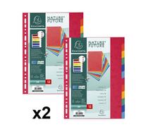 Lot de 2 intercalaires A4 - 12 Positions - Carte Lustrée 225G - Exacompta