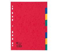 Lot de 2 - Intercalaires A4 carte lustrée colorée Bruneau 8 onglets neutres multicolores - 1 jeu - Intercalaires neutres cartonnés - Bruneau