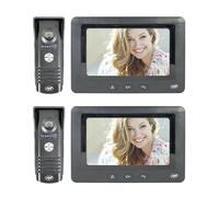 Lot de 2 interphones vidéo PNI DF930 avec écran LCD de 7 Pouces (800 × 480), Sortie pour Serrure de Porte électromagnétique, Noir