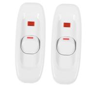 Lot de 2 Interrupteur à Bouton Gw320, Vintage, Blanc 10a 250v | Voyant Lumineux, Commande Simple, Plastique avec Conducteur Cuivre, pour Lampes et Appareils, Chambres et Salons