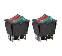 Lot de 2 interrupteurs à bascule à double 6 bornes avec indicateur lumineux 16 A 250 VAC pour bateau, camping-car, utilisation électrique