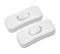 Lot de 2 interrupteurs d'alimentation en ligne pour appareils d'éclairage, design à bascule avec bornes à clip pour lampes de bureau LED et lampadaires Blanc
