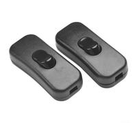Lot de 2 interrupteurs d'alimentation en ligne pour appareils d'éclairage, design à bascule avec bornes à clip pour lampes de bureau LED et lampadaires Noir