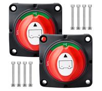 Lot de 2 interrupteurs de batterie 12 V 24 V 275 A Interrupteur principal pour voiture, bateau, marine, camping-car, voiture, camion, moto, ATV et véhicules utilitaires