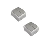 - Lot de 2 interrupteurs doubles va-et-vient 10A IP55