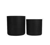 Lot de 2 jardinières 34/32 et 40/40 cm noir en oxyde de magnésium ajouré