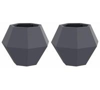 Lot de 2 jardinières carrées en métal, dimensions 50x50x40 cm, idéales pour le jardin, la terrasse ou le balcon, couleur gris clair