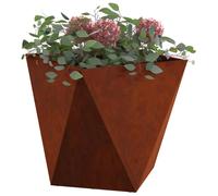 Lot de 2 jardinières carrées en métal, dimensions 50x50x50 cm, pour jardin, terrasse ou balcon, couleur vert armée