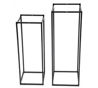 Lot de 2 jardinières en métal, de couleur noire