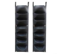 Lot de 2 jardinières murales verticales en feutre à 7 poches pour herbes et fleurs, gain de place, pour balcon, clôture, jardinage, vert et noir (noir)