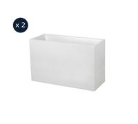 Lot De 2 Jardinières Muret Graphit 99,5 X 39,5 X 60 Cm - 116 L - Blanc Cérusé - Eda