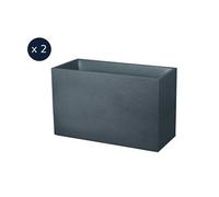 Lot de 2 jardinières murets Graphit - 99,5 x 39,5 x 60 cm, 116 L, gris anthracite