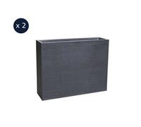 Lot de 2 jardinières rectangulaires Graphit 99,5 x 29,5 x 78,5 cm capacité 63 L gris anthracite