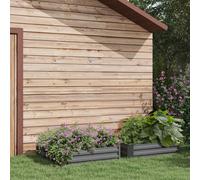 Lot de 2 jardinières surélevées, en métal, bacs à fleurs en acier galvanisé, couleur gris foncé | 100 x 100 x 30 cm | 2 x 100 litres de surface de plantation | fond ouvert