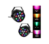 Lot de 2 Jeux de lumière de type projecteur PAR à LEDs RGBW 12x1W DMX - Florida