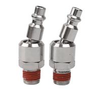 Lot de 2 joints rapides pneumatiques 1/4 NPT, rotation à 360 degrés, en acier zingué pour outils de tuyau de compresseur d'air