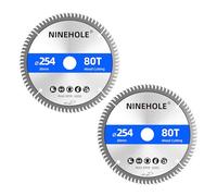 Lot de 2 Lame de Scie Circulaire 254 x 30 mm (anneau 25mm 20mm Et 16mm), 80 dents Coupes propres, Disque à Tronçonner pour Bois, Sèche, Stratifié, Cloison, Contreplaqué, Plastique