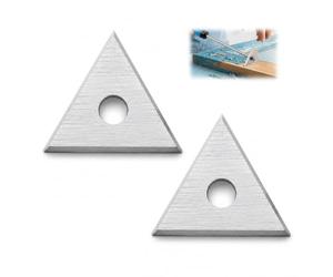 Lot de 2 Lames de Rechange du grattoir de force, Lame Triangulaire 25 mm en Carbure de Tungstène Haute Résistance, Lame de Raclage Durable pour Décaper Peinture Colle Rouille Bois Métal Béton Pierre e