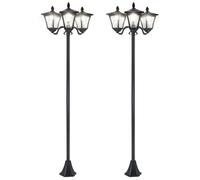 Lot de 2 lampadaires de jardin extérieur - Outsunny - solaire lumières led - acier - 51,5x47x182,5c m - noir