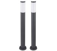 Lot de 2 lampadaires d'extérieur ANTHRACITE télécommande jardin lampe d'extérieur DIMMABLE dans un set comprenant des ampoules LED RGB