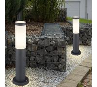 Lot de 2 lampadaires d'extérieur socle ANTHRACITE chemin de jardin éclairage véranda cour lampadaire