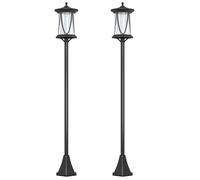Lot de 2 Lampadaires solaires extérieur - Outsunny - lampes led - allumage et extinction automatiques - 17x17x127cm - noir
