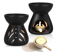 Lot De 2 Lampe À Parfum en Céramique, Brule Parfum, Lampe Parfumée en Céramique avec Cuillère À Bougie, Céramique Aroma Lampe en Forme D'entonnoir, Bougie De Porcelaine Bruleur pour Chambres