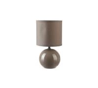 Lot de 2 Lampes céramique boule en Taupe, Hauteur 25 cm --
