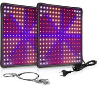 Lot de 2 lampes de culture LED 1000 W, 256 LED, lampes de culture LED à spectre complet avec crochets, pour plantes d'intérieur, légumes et fleurs