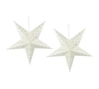 Lot de 2 lampes de Noël LED étoiles de Noël, décoration de fenêtre, flocon de neige blanc clair doré, D 60 cm