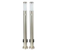 Lot de 2 lampes debout d'extérieur avec détecteur de mouvement 2x prises de courant Éclairage de jardin Entrée Cour Colonnes Lampes debout