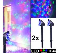 Lot de 2 lampes enfichables à LED RVB à changement de couleur lampes à piquet de jardin décoration éclairage extérieur