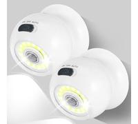 Lot de 2 lampes extérieur à détecteur de mouvement - Lampes sans fil avec détecteur de mouvement marche/arrêt automatique pour extérieur, intérieur, porche, escalier, couloir