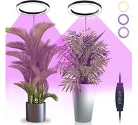 Lot de 2 lampes LED annulaires pour plantes à spectre complet, lampe d'éclairage végétal réglable en hauteur de 35 cm à 155 cm, lampe de croissance à 160 LED pour grandes plantes d'intérieur