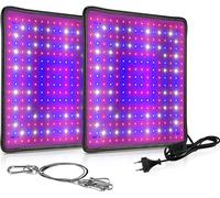 Lot de 2 lampes LED de culture, 256 LED, lampe LED pour plantes 1000 W, lampes LED à spectre complet pour la croissance, avec crochets, pour plantes d'intérieur, légumes et fleurs